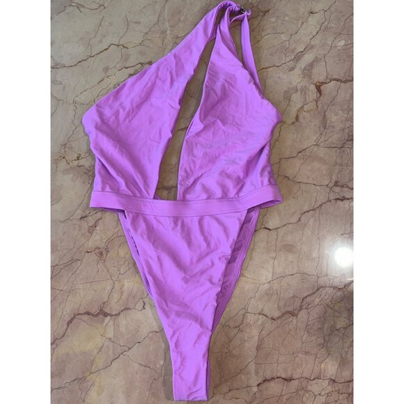 Michael Costello Kasie One Piece in Electric Purple Medium New Womens Swimsuit - Picture 4 of 7